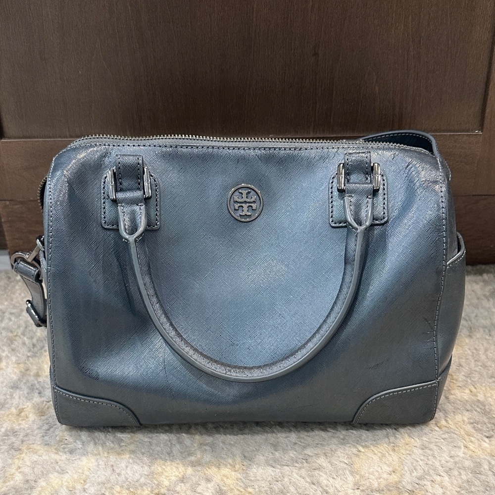 Tory Burch Slate Blue Satchel